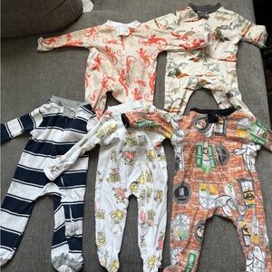 Burt Bees Baby New born Pajamas - Set of 5